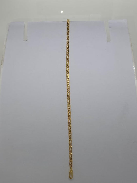 18CT YELLOW GOLD ITALIAN IMPORTED 2.4G BIRDSEYE LINK BRACELET