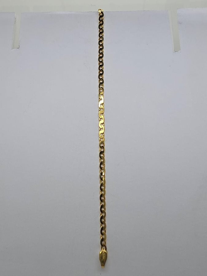 18CT YELLOW GOLD ITALIAN IMPORTED 3.4G BIRDSEYE LINK BRACELET