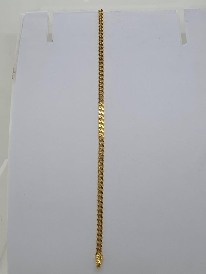 18CT YELLOW GOLD IMPORTED ITALIAN 5.2G CURB BRACELET