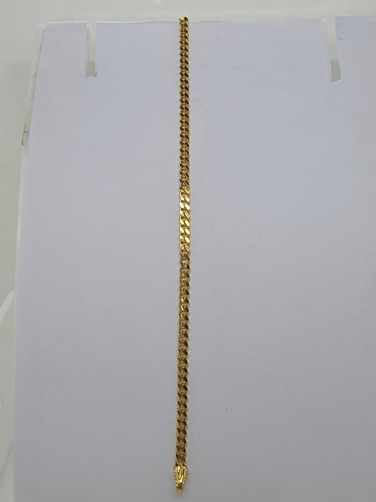 18CT YELLOW GOLD IMPORTED ITALIAN 5.2G CURB BRACELET