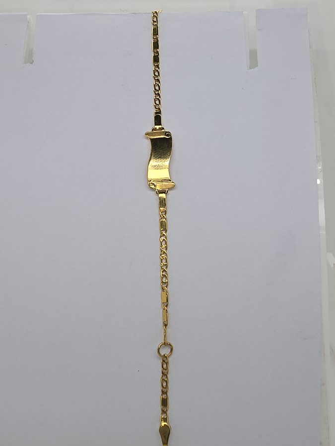 18CT YELLOW GOLD FANCY BABY ID BRACELET 3.3GRAMS