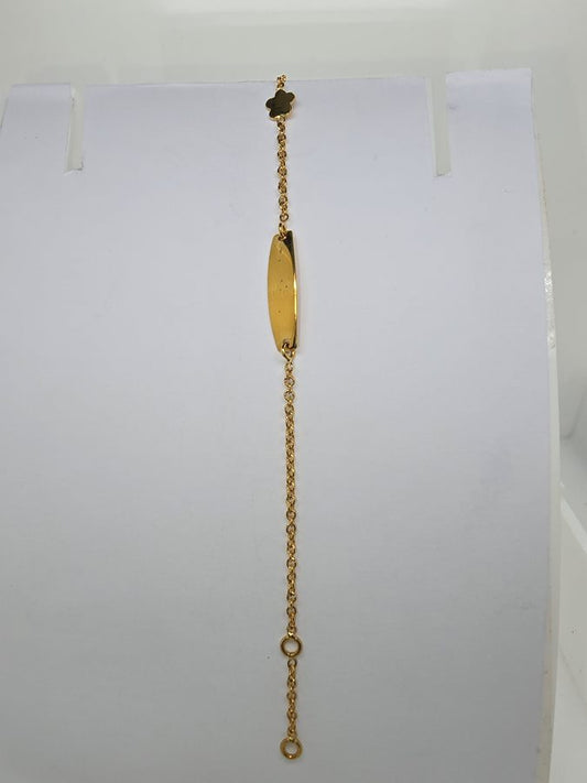 18CT YELLOW GOLD BABY ID BRACELET 2.7GRAMS