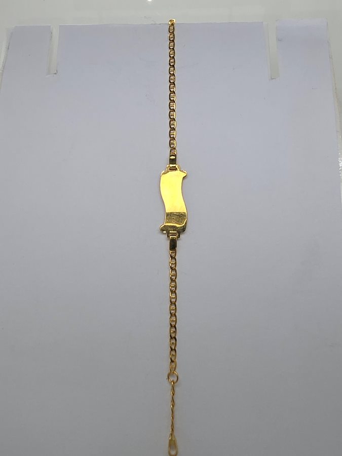 18CT YELLOW GOLD FANCY BABY ID BRACELET 2.8GRAMS