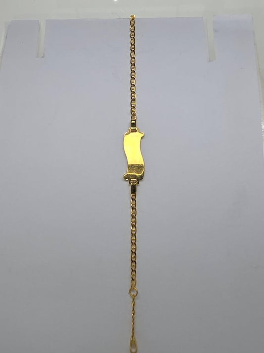 18CT YELLOW GOLD FANCY BABY ID BRACELET 2.8GRAMS