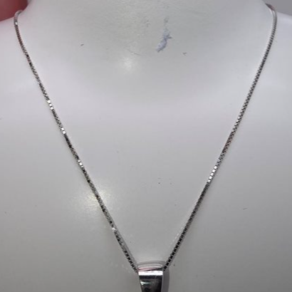 18CT WHITE GOLD IMPORTED 40CM BOX CHAIN