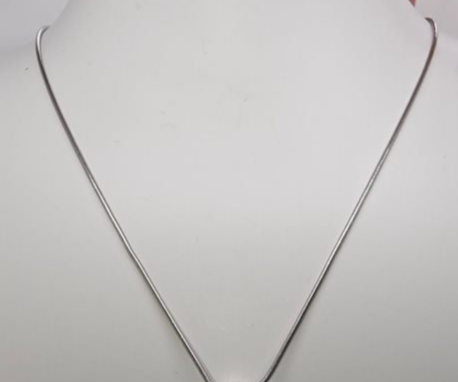 18CT WHITE GOLD IMPORTED 42CM X 1MM WIDE 4.4G SNAKE CHAIN