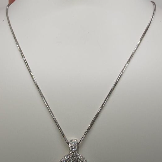 18CT WHITE GOLD IMPORTED ITALIAN 45CM FOX TAIL CHAIN