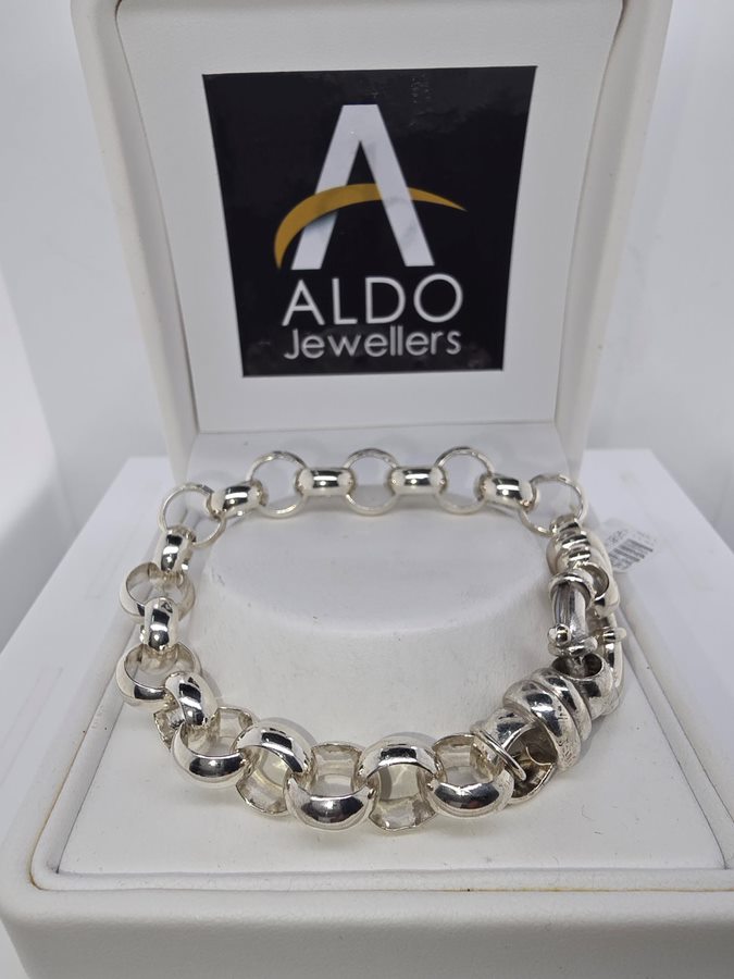 STERLING SILVER 19CM BELCHER BRACELET