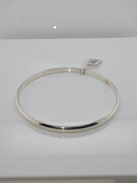 STERLING SILVER SOLID HALF ROUND BANGLE