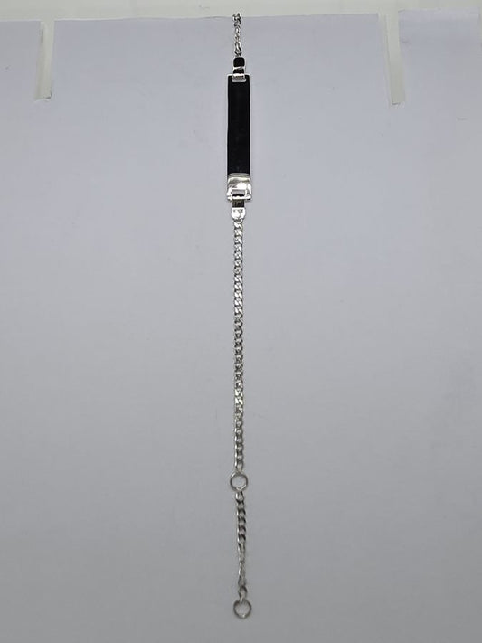 18CT WHITE GOLD IMPORTED 17CM ID BRACELET