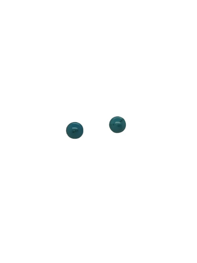 STERLING SILVER 6MM TURQUOISE STUD EARRINGS