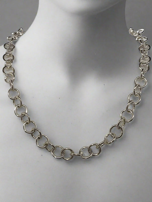 STERLING SILVER 50CM CABLE CHAIN 28GRAMS