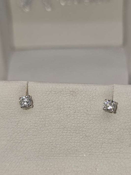 18CT WHITE GOLD DIAMOND STUD EARRINGS