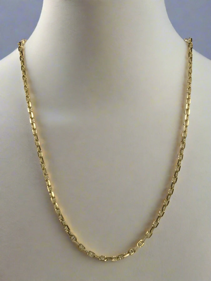 9CT YELLOW GOLD IMPORTED 62CM ANCHOR CABLE CHAIN 4.88GRAMS