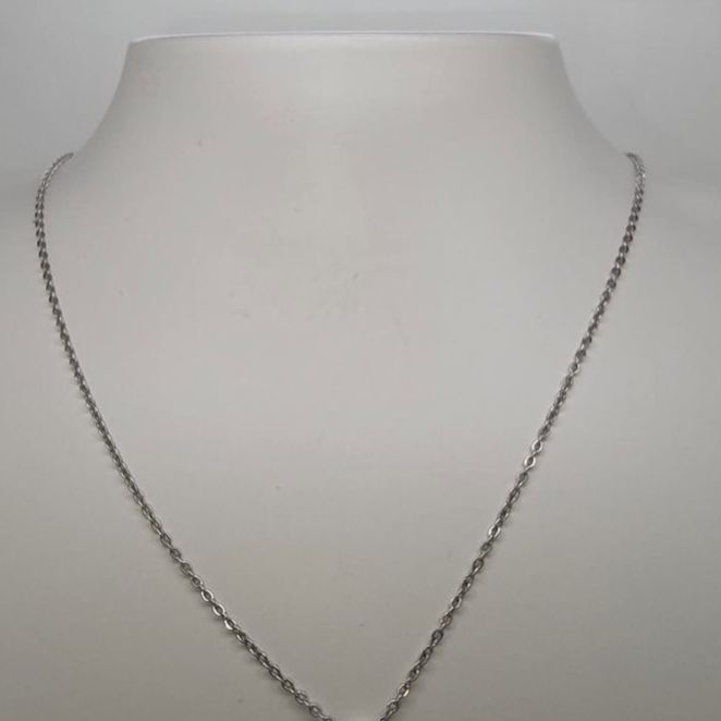 18CT WHITE GOLD IMPORTED ITALIAN OVAL LINK CHAIN