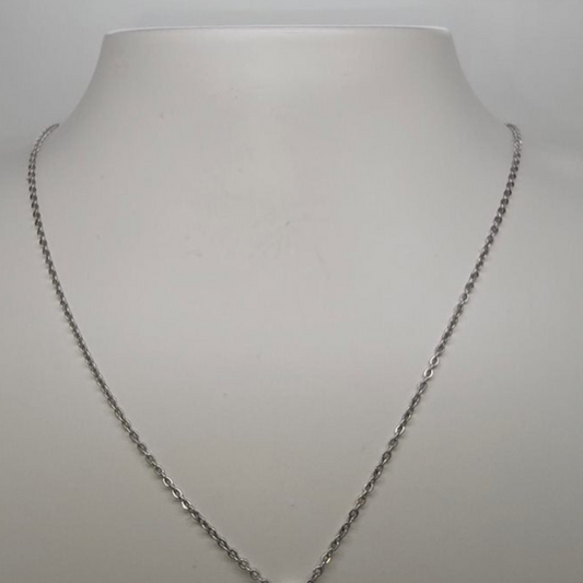 18CT WHITE GOLD IMPORTED ITALIAN OVAL LINK CHAIN