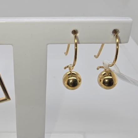 9CT YELLOW GOLD 6MM EURO BALL EARRINGS