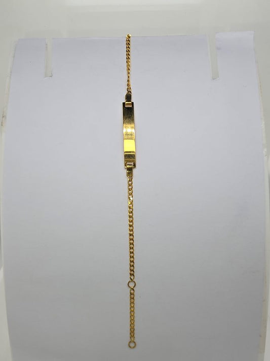 18CT YELLOW GOLD IMPORTED ID 17CM BRACELET 2.08GRAMS