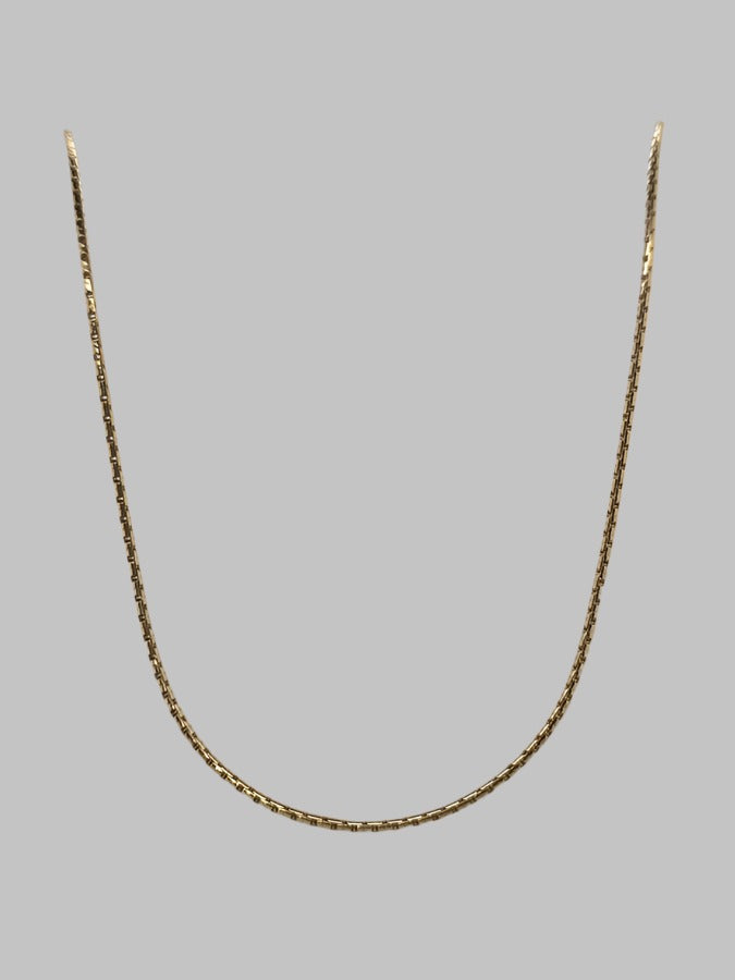 9CT YELLOW GOLD IMPORTED 45CM ROUND BOX CHAIN 3.71GRAMS