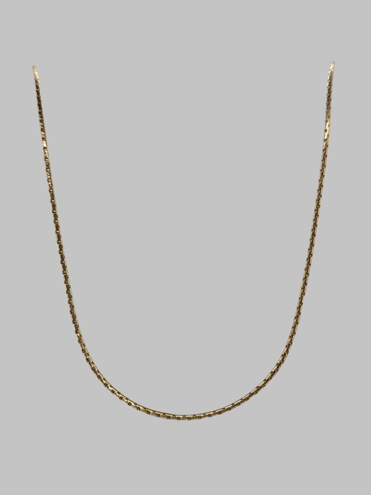 9CT YELLOW GOLD IMPORTED 45CM ROUND BOX CHAIN 3.71GRAMS