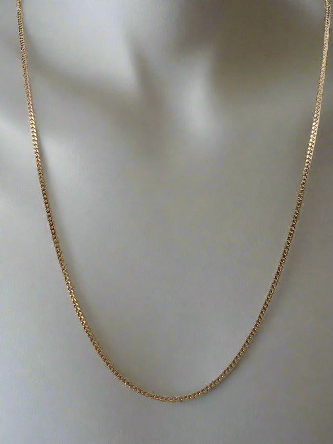 9CT YELLOW GOLD IMPORTED ITALIAN 65CM ADJUSTABLE CURB CHAIN 2.4GRAMS.