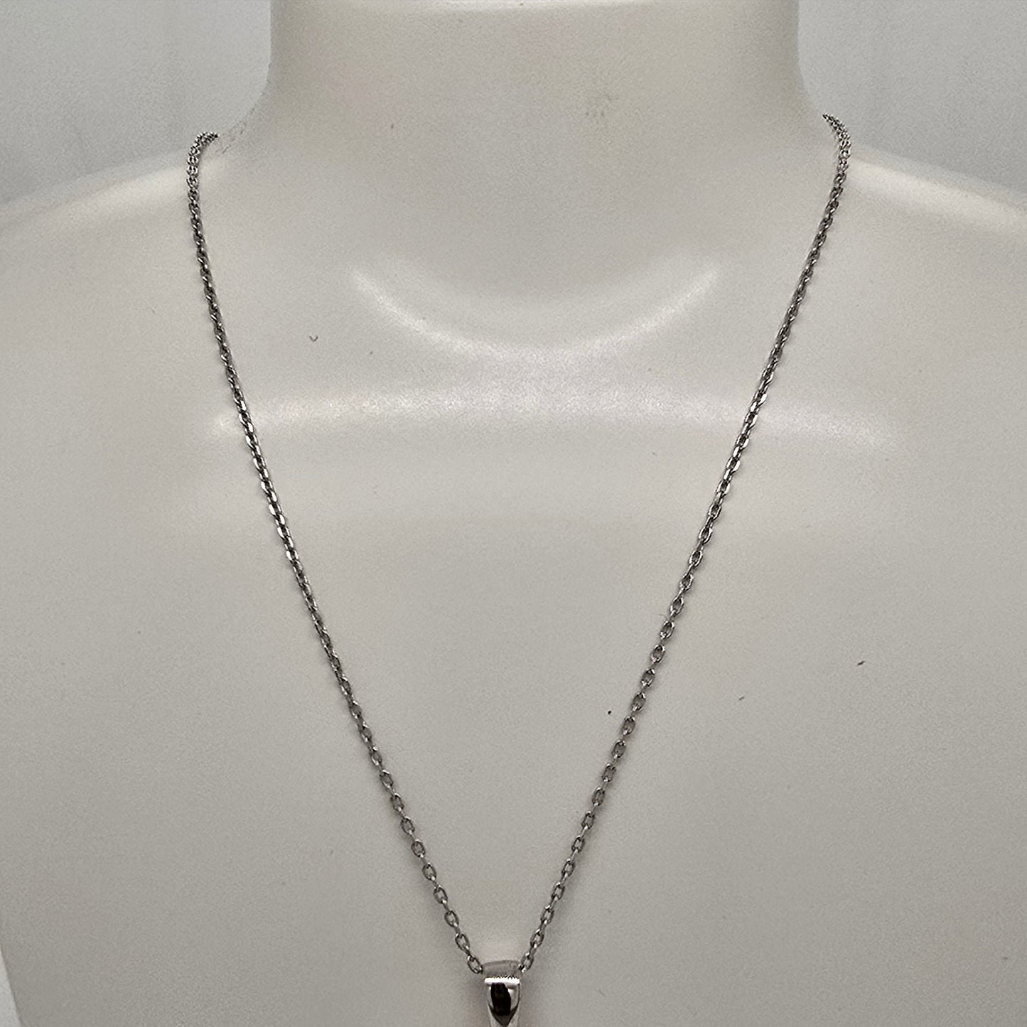 9CT WHITE GOLD ITALIAN IMPORTED 40CM 0.9GRAMS TRACE CHAIN