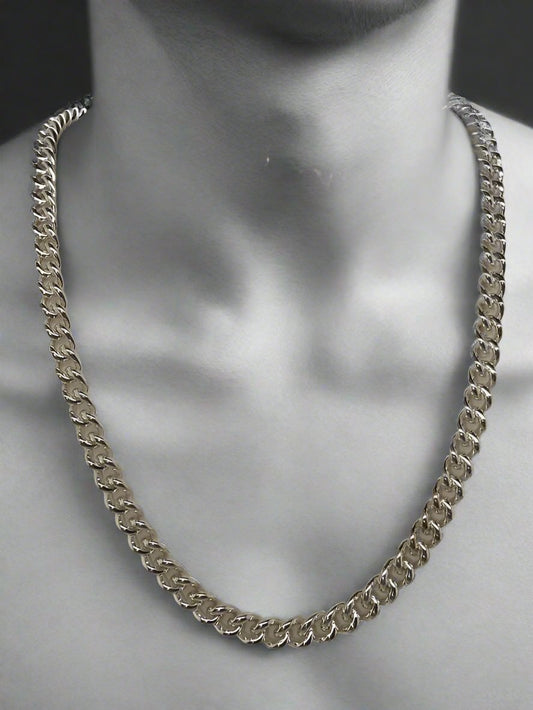 STERLING SILVER SOLID CURB 45CM NECKLACE 35GRAMS