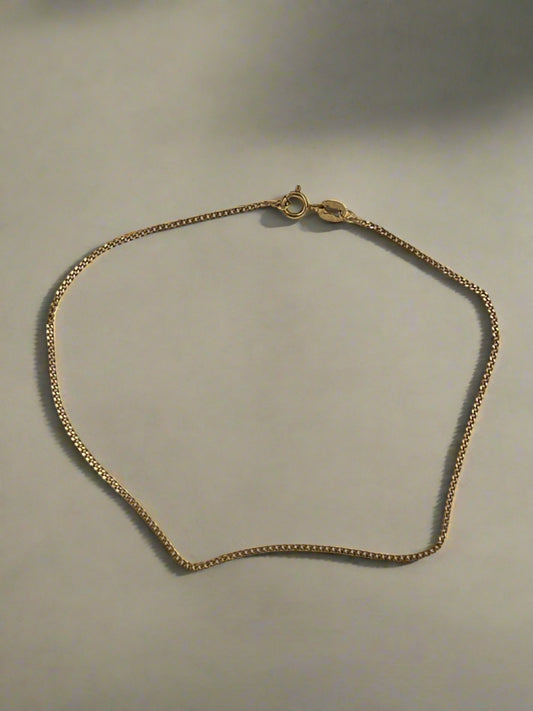 9CT YELLOW GOLD ITALIAN 25CM CURB ANKLET