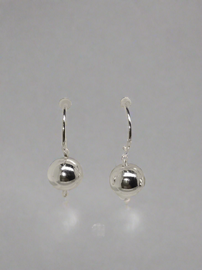 STERLING SILVER EURO BALL EARRINGS