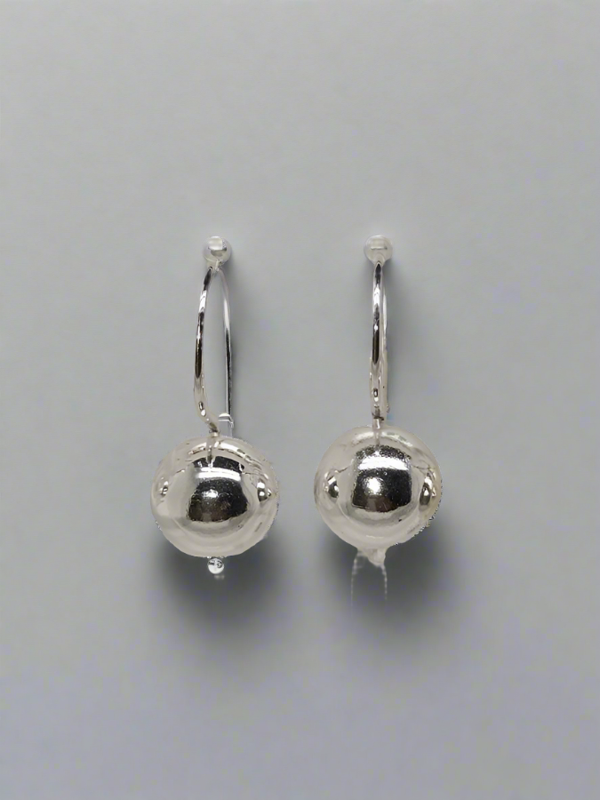 STERLING SILVER EURO BALL EARRINGS