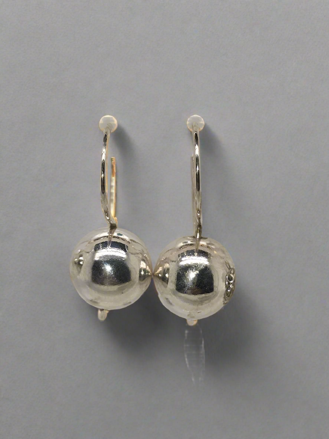 STERLING SILVER 10MM EURO BALL EARRINGS