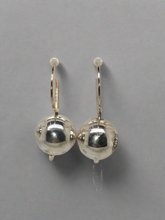 STERLING SILVER 10MM EURO BALL EARRINGS