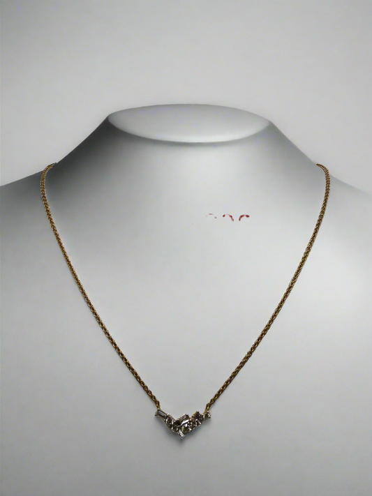 9CT TWO TONE DIAMOND NECKLACE