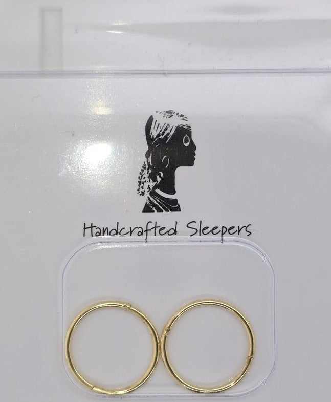 YELLOW GOLD SOLID SLEEPER EARRINGS