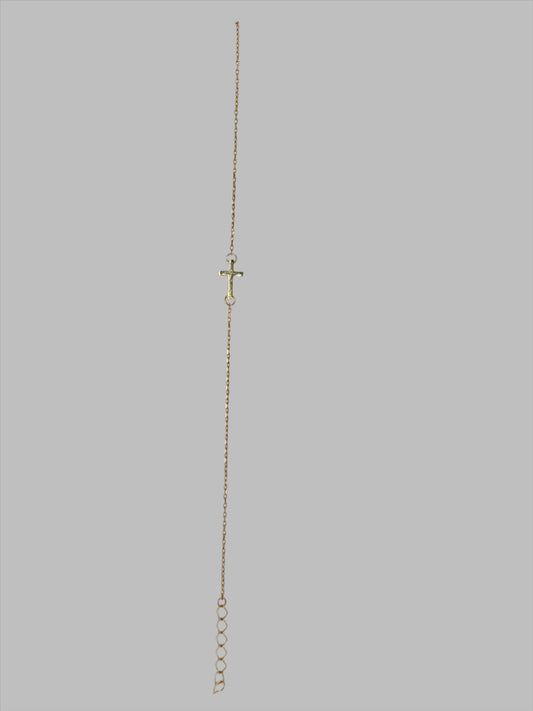 9CT YELLOW GOLD IMPORTED FORZATINA CROSS BRACELET