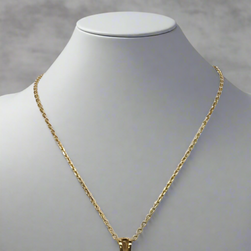 18CT YELLOW GOLD ITALIAN SOLID OVAL LINK CHAIN