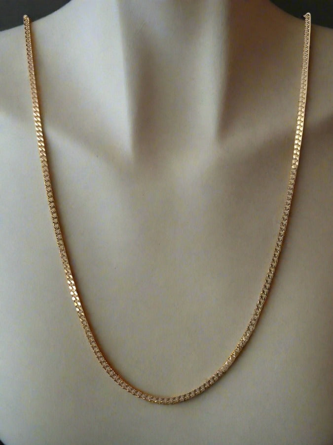 9CT YELLOW GOLD IMPORTED ITALIAN FINE SOLID CURB CHAIN 50CM 2.67GRAMS