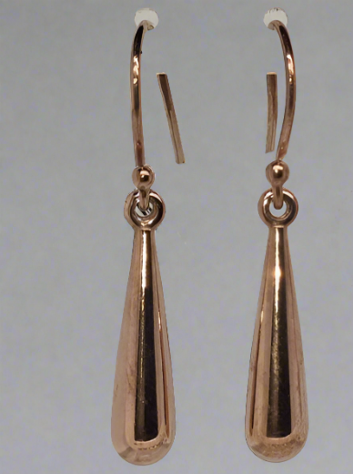 STERLING SILVER ROSE GOLD PLATED FANCY DROP EARRINGS