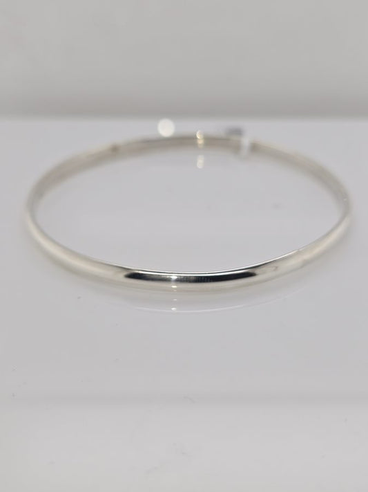 STERLING SILVER 1/2 ROUND 4 X 65MM BANGLE 8GRAMS