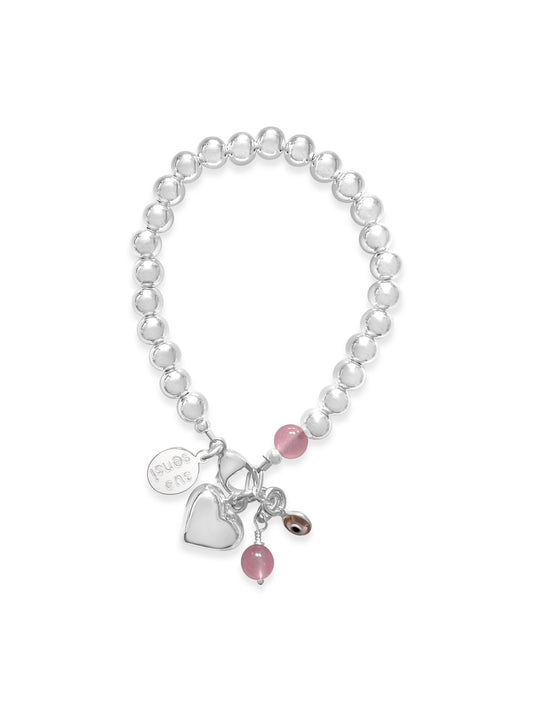 SUE SENSI STERLING SILVER BALL HARMONY KIDS BRACELET.