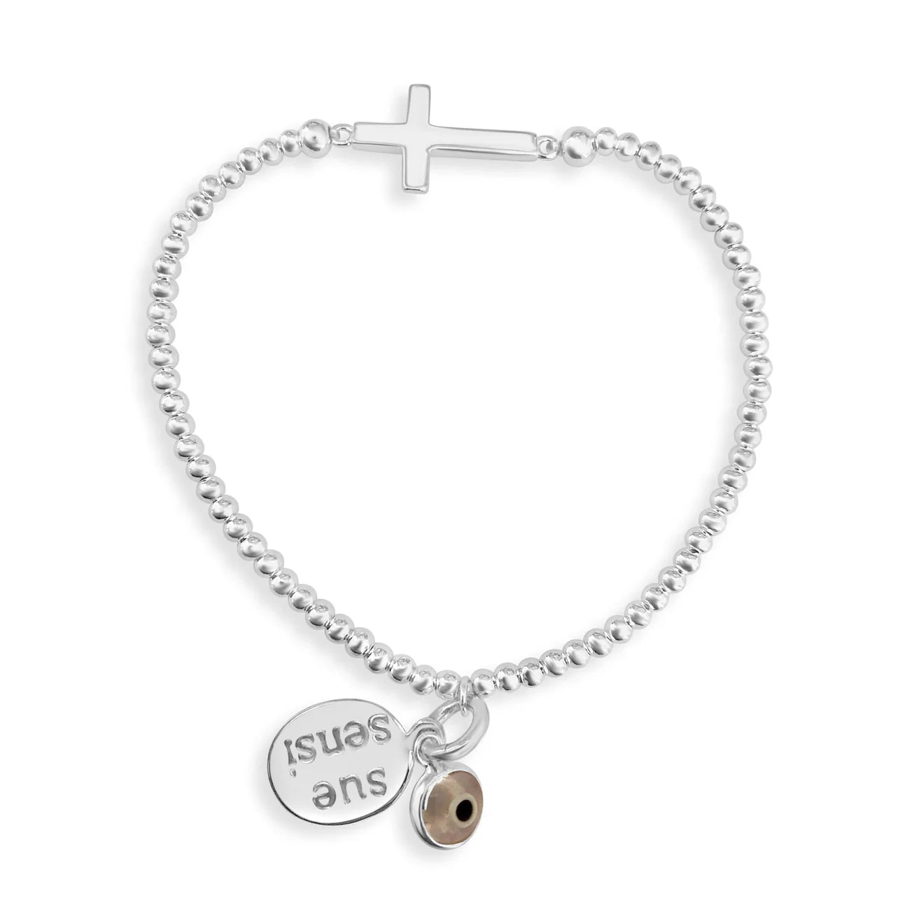 SUE SENSI  I PROMISE CROSS BALL BRACELET