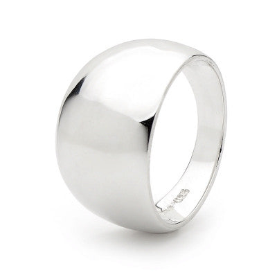 STERLING SILVER 12.5MM DOME RING.