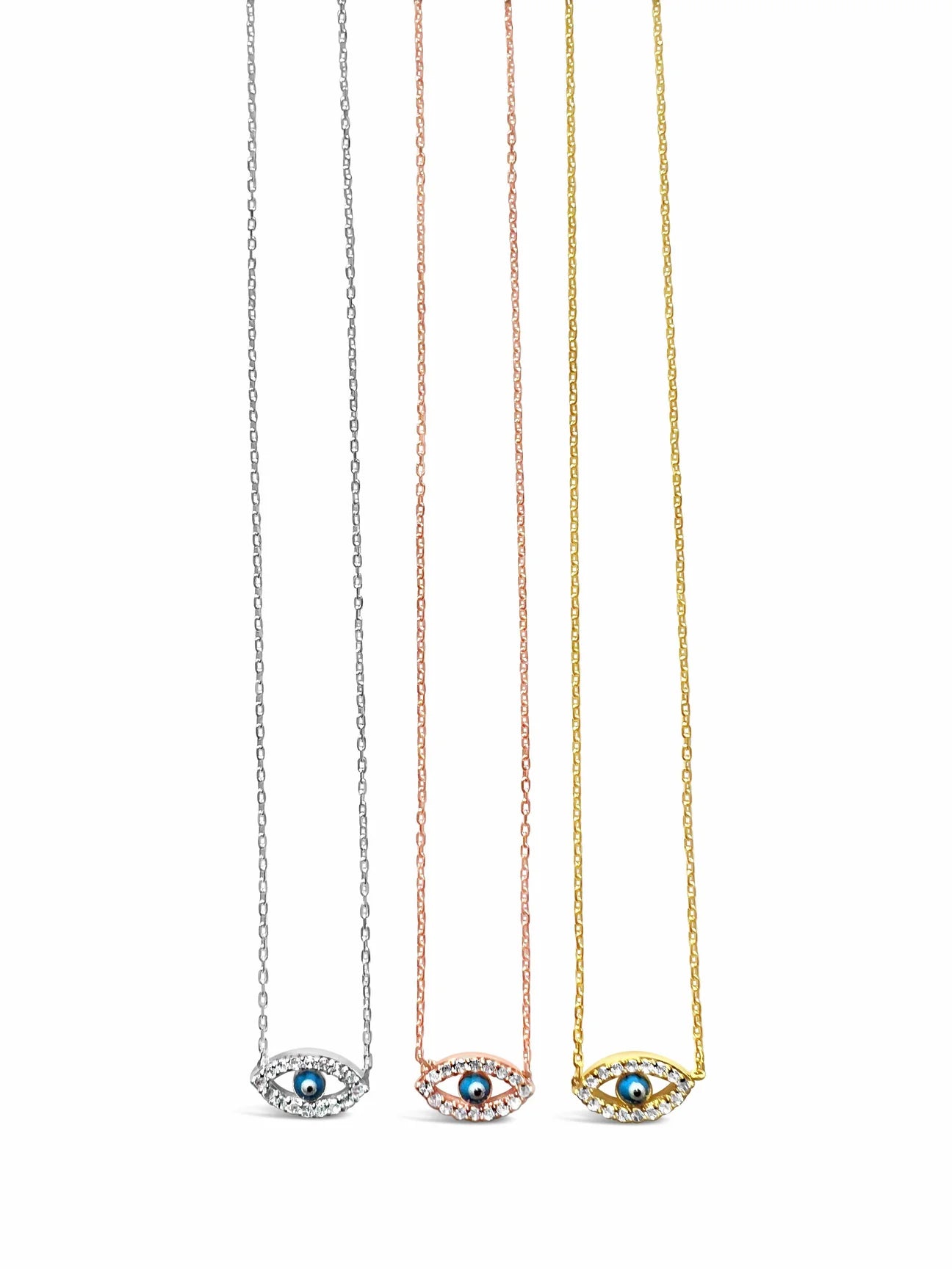 SUE SENSI KEEP FROM HARM CUBIC ZIRCONIA EYE NECKLACE