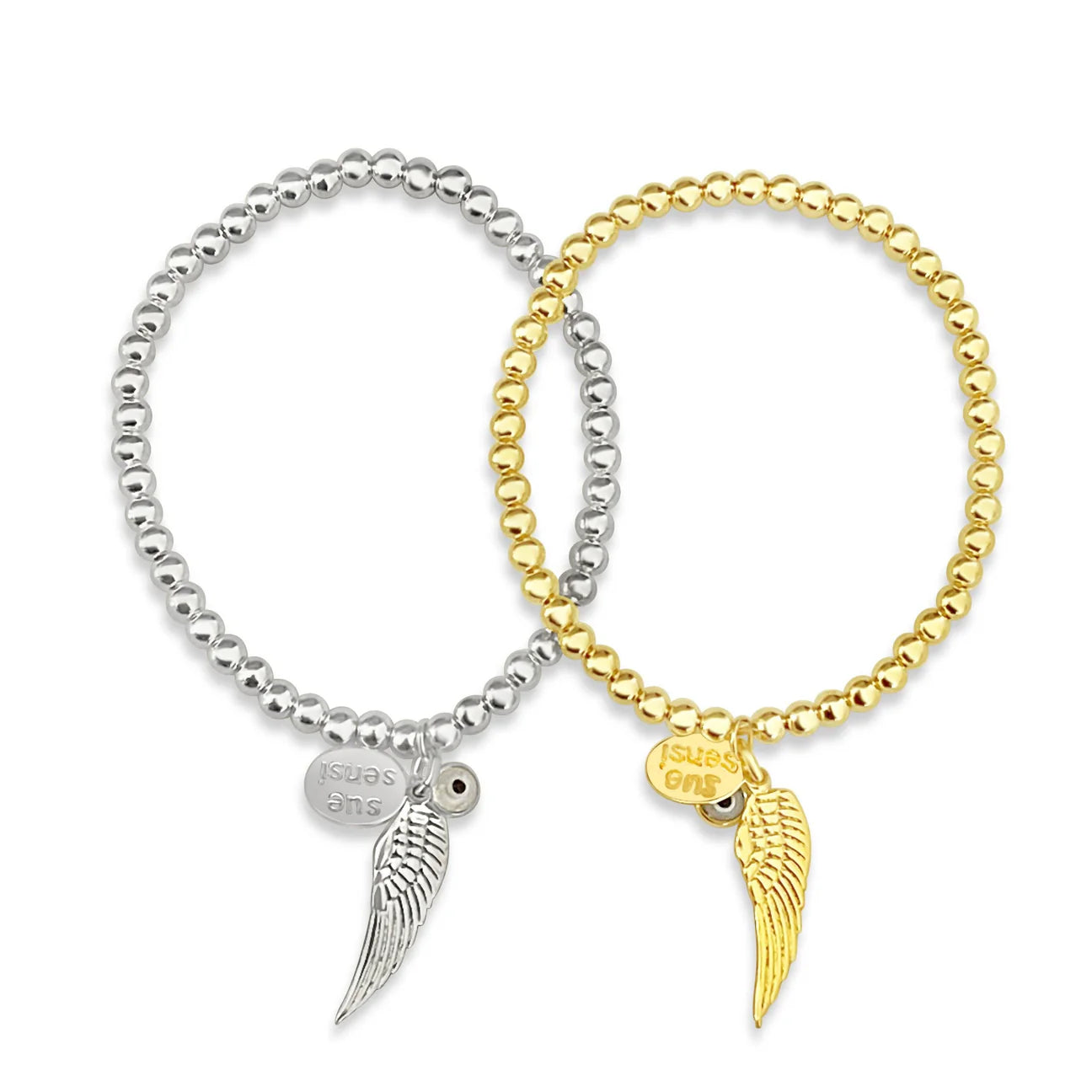 SUE SENSI LETS FLY BALL BRACELET WITH WING CHARM