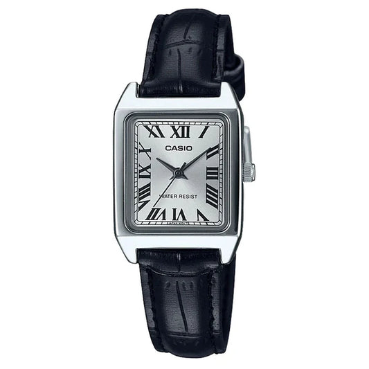 CASIO WATCH ANALOGUE ROMAN NUMERALS RECTANGLE WATCH. LTPV007L-7B1.