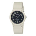 CASIO ANALOGUE WATCH 35MM CASE BLACK FACE OFF WHITE RESIN BAND. MQ-24UC-8BDF