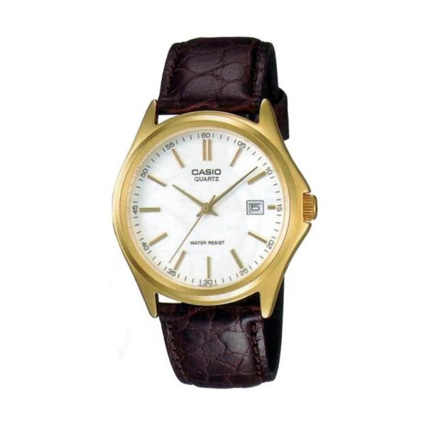 CASIO WATCH ANALOGUE BROWN LEATHER BAND MTP1183Q-7A