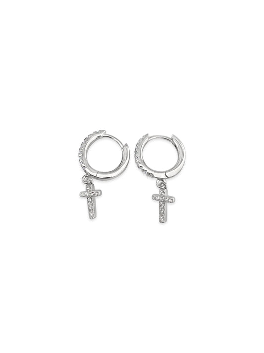 SUE SENSI STERLING SILVER MY FAITH EARRINGS.