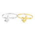 SUE SENSI STERLING SILVER 18CT GOLD PLATED NEVER APART BANGLE.