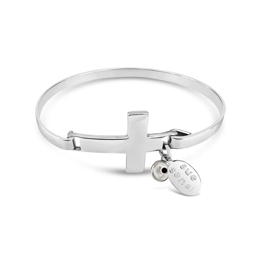 SUE SENSI STERLING SILVER NEVER APART BANGLE.